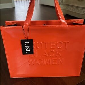 Vibrant Orange Statement Tote